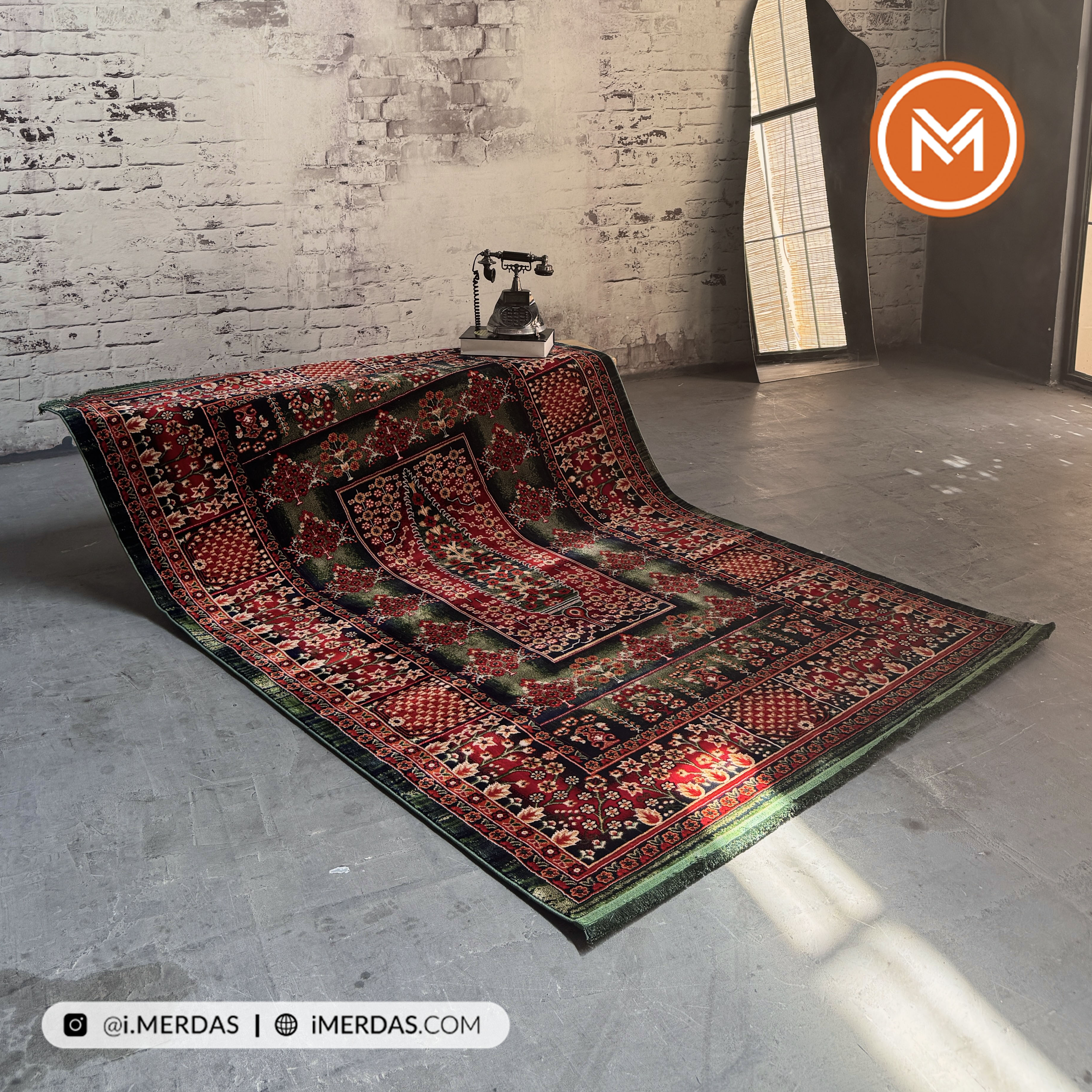 فرش گبه هرمس پلاس کد 66100 زمینه تمام رنگ